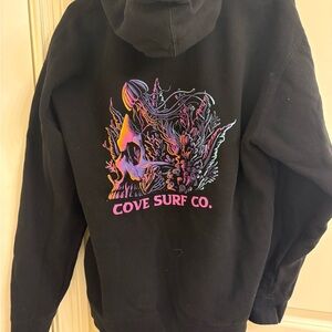 Cove Black Hoodie with Graphic Design